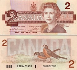 CANADA - PICK 094 b - 2 DOLLARS - 1986