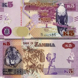 ZAMBIE - PICK 57 e - 5 KWACHA - 2022