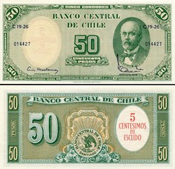 CHILI - PICK 126 b 1 - 5 CENTESIMOS SUR 50 PESOS - 1960