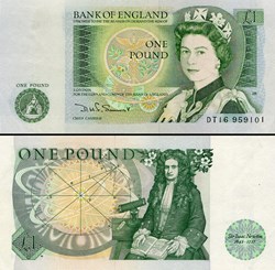 GRANDE-BRETAGNE - PICK 377b - 1 POUND - 1981