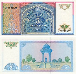 OUZBÉKISTAN - PICK 75 R - 5 SOM - 1994
