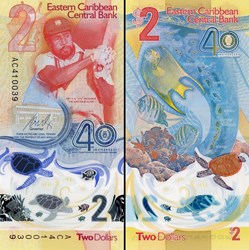 EAST CARRIBEAN STATES - PICK 61 a - 2 DOLLARS - 2023