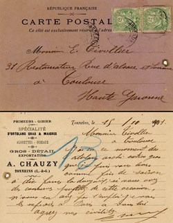 Tonneins - Carte commerciale du Magasin Epicerie Chauzy