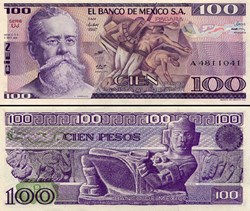 MEXIQUE - PICK 074b.UJ - 100 PESOS - 1981