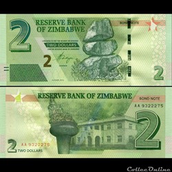 ZIMBABWE - PICK 099a - 2 Dollars - 2016