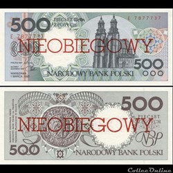 POLOGNE - PICK 172 A - 500 ZLOTYCH - 1990