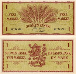 FINLANDE - PICK 98 a 36 - 1 MARKAA - 1963