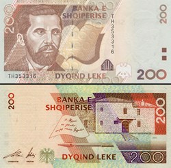 ALBANIE - PICK 67 - 200 LEKE - 2001