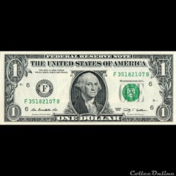 F- 1$ Federal Reserve Notes - Small Size 2009 Series