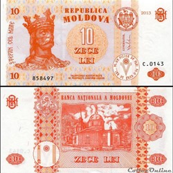 MOLDAVIE - PICK 010 g - 10 LEI - 2013