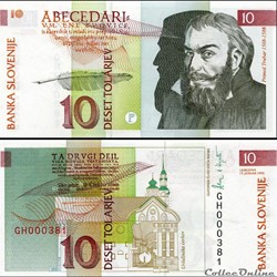 SLOVÉNIE - PICK 11 a - 10 TOLARJEV - 1992