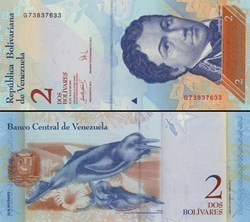 VENEZUELA - PICK 088 b - 2 BOLIVARES - 2007