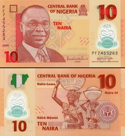 NIGERIA - PICK 39 a2 - 10 NAIRA - 2009