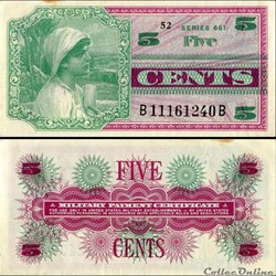 US - MILITARY PAYMENT - 5 CENTS - SERIE 661 - P M 64