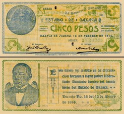 MEXIQUE - PICK 0001-S954 - 5 PESOS - 1916