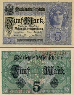 ALLEMAGNE - PICK 056 a - 5 MARK - 1917
