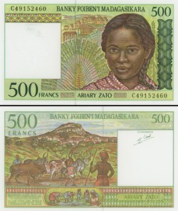 MADAGASCAR - PICK 075b - 500 ARIARY - 1995