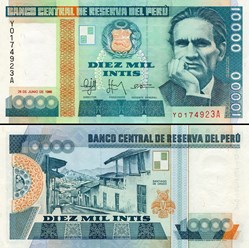 PÉROU - PICK 140 - 10 000 INTIS - 1988