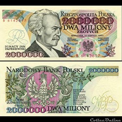 POLOGNE - PICK 158 b - 2 000 000 ZLOTYCH - 1992