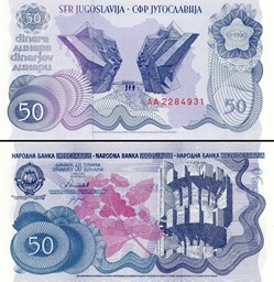 YOUGOSLAVIE - PICK 101a - 50 DINARA - 1990