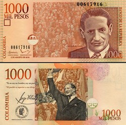 COLOMBIE - PICK 456 u - 1 000 PESOS  COLOMBIEN - 2016