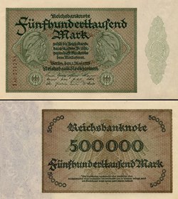 ALLEMAGNE - PICK 088 b4 - 500 000 MARK - 1923