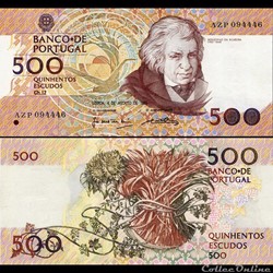 PORTUGAL - PICK 180 c 1 - 500 ESCUDOS - 1989