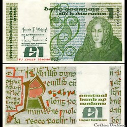 IRLANDE - PICK 70 c 14 - 1 LIVRE - 1986