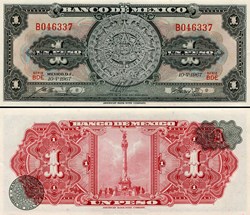 MEXIQUE - PICK 059j2 - 1 PESO - 1967