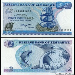 ZIMBABWE - PICK 001a - 2 Dollars - 1980