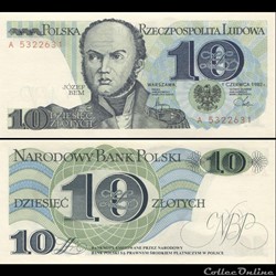 POLOGNE - PICK 148 A - 10 ZLOTYCH - 1982