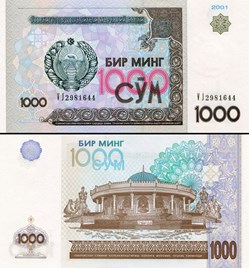 OUZBÉKISTAN - PICK 82 - 1000 SOM - 2001
