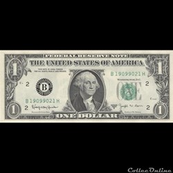 B- 1$ Federal Reserve Notes - Small Size 1963B Series
