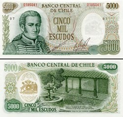 CHILI - PICK 147 b 1 - 5000 ESCUDOS - 1967
