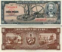 CUBA - PICK 088c - 10 PESOS - 1960