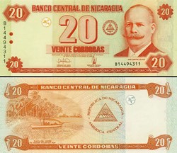 NICARAGUA - PICK 197  - 20 CORDOBAS - 2006