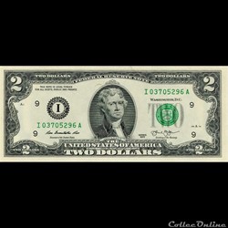 I- Minneapolis District - 2$ Federal Reserve Notes - Small Size 2013 Series