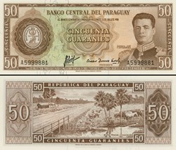 PARAGUAY - PICK 197a2 - 50 GUARANIES - 1963