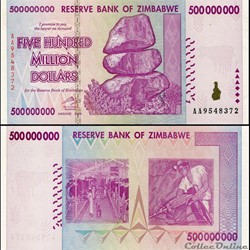 ZIMBABWE - PICK 082a - 500 000 000 Dollars - 2008