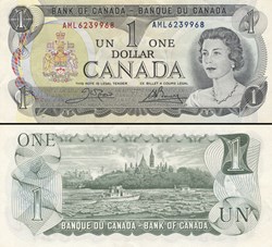 CANADA - PICK 085 a2 - 1 DOLLAR - 1973