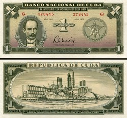CUBA - PICK 106a - 1 PESO - 1975