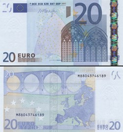 20 EUROS - SIGNATURE DRAGHI - PICK 16 M - PORTUGAL