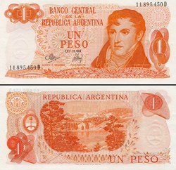 ARGENTINE - PICK 287 a 4 - 1 PESO - 1972