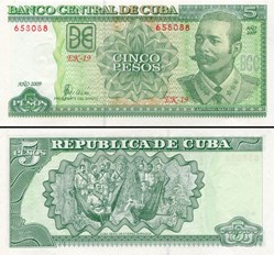 CUBA - PICK 116k - 5 PESOS - 2009
