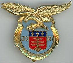 Insigne Terre - 20° Régiment d'Infanterie - France