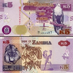 ZAMBIE - PICK 57 d - 5 KWACHA - 2021