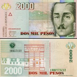 COLOMBIE - PICK 457 u - 2000 PESOS  COLOMBIEN - 2013