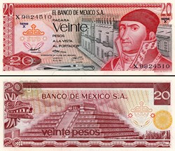 MEXIQUE - PICK 064b1 - 20 PESOS - 1973