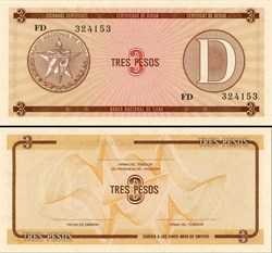 CUBA - PICK FX 33 - 3 PESOS - 1985