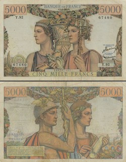 FRANCE - 5000 FRANCS  - CÉRÈS ET MERCURE